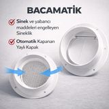 GAMA BANYO Plastik Bacamatik Davlumbaz Aspiratör Baca Klapesi Beyaz Renk Dayanıklı Malzeme - YOK