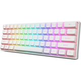 Gamakay MK61 Kablolu Mekanik Klavye Gateron Optik Anahtar Puding Keycaps Rgb 61 Tuşlar Hot Swap Oyun Klavyesi Yeni Versiyon - Beyaz-Sarı Anahtar (Yurt Dışından)