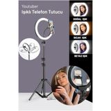 gaman 10 Inç Ring Light 5500k Youtuber Led Işıklı 2.1 Metre Tripod Selfie Makyaj Işığı