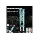 Gaman 10 Watt 2500 Lümen Ultra Güçlü 6 Mod Kırmızı Ikaz Işıklı Şarjlı El Feneri/Polis Feneri Çok Renkli