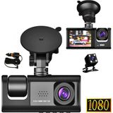Gaman 1080P Ön-Arka 3 Kameralı 1.2”hd Ekran ve G Sensörlü Akıllı Araç Kamerası -S1- - Siyah