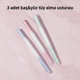 Gaman 3 Parça Kapaklı Kaş & Yüz Tüy Alma Bıçağı Hassas Ciltler İçin Pratik Ustura