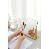 Gaman Ahşap Makyaj Aynası 360° Dönebilen Pratik Birleştirilebilir Yüksek Görüntü Kaliteli Masa Aynası Make Up Mirror
