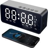 Gaman Akıllı Dijital Mini Masa Saati Sıcaklık Göstergeli LED Ekran - Radyo - Çalar Saat Kms-11 _12 - Siyah