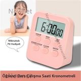 Gaman Alarmlı Dijital Öğrenci Sınav Kronometresi 24 Geri Sayım Cihazı Saat - Alarm 2 Kademeli Kronometre Mıknatıslı DOL288 - Pembe