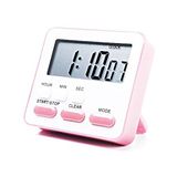 gaman Alarmlı Dijital Öğrenci Sınav Kronometresi 24 Saat Geri Sayım Cihazı Saat - Alarm/Kronometre PEMBE - BEYAZ