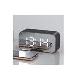 gaman Bluetooth Hoparlör FM Radyo LED Ayna Ekranlı Dijital Çalar Saat Masa Üstü Alarm Termometre