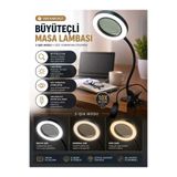 gaman c48 3 Farklı Işık Rengi USB Gİrişli Büyüteçli Masa Lambası - Kablosu Şekil Alan Işık Opaklığı Ayarlanabilen Çalışma Lambası