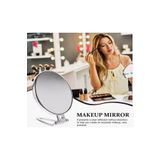 gaman Çift Taraflı 2X Büyüteçli YUVARLAK Gümüş Katlanabilir Makyaj Aynası El-Masa Aynası