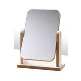 gaman Dikdörtgen Masaüstü Ahşap Tasarımlı Şık Makyaj Aynası Make Up Mirror Nostaljik Makyaj Aynası