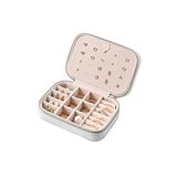 Gaman Gmn-1 Kadife Kaplama Premium Seri Lüks Takı Mücevher Kutusu - Seyahat Takı Kutusu, Beyaz