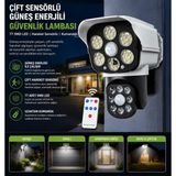 Gaman Güneş Enerili Çift Sensörlü Hareket Algılayıcı 77 LED Suya Toza Dayanıklı Kumandalı Dış Mekan Güvenlik Lambası