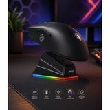 Gaman GWH-108P Manyetik Şarj Istasyonlu 6400DPI Ultra Hafif Şarjlı Kablosuz Oyuncu Mouse Oyuncu Faresi - Siyah