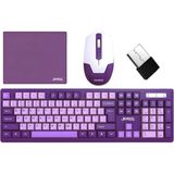 Gaman Jedel WS737 Kablosuz Klavye Mouse Seti Sessiz Tuşlar Mor Renk ( Tv Uyumlu - Pc Uyumlu )