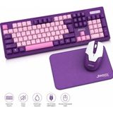 Gaman JEDEL737 Kablosuz Mor Klavye Mouse Mousepad Seti | Tam Boy Q Klavye | Sessiz Tuş | USB Alıcılı | Ergonomik Tasarım | Tak Çalıştır
