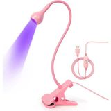 Gaman Jel Oje Kurutucu 3W Mor Uv LED Mini Işık Pembe Taşınabilir Akrobat Klipsli Manikür Tırnak Kurutucu