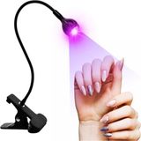 Gaman Jel Oje Kurutucu 3W Mor Uv LED Mini Işık Siyah Akrobat Klipsli Manikür Tırnak Kurutucu