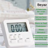 Gaman JS-303 Alarmlı Dijital Öğrenci Sınav Kronometresi 24 Saat Geri Sayım Cihazı Saat - Alarm / Kronometre Beyaz