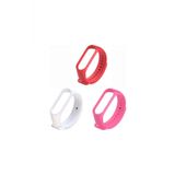 Gaman Mi Band 3/4 Uyumlu Akıllı Bileklik Kordonu 3lü Set Kırmızı Pembe Beyaz