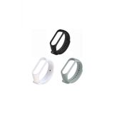 Gaman Mi Band 3/4 Uyumlu Akıllı Bileklik Kordonu 3lü Set Siyah-Gri-Beyaz