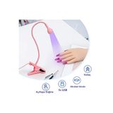 gaman PEMBE 3W UV LED Tırnak Kurutucu Ultraviyole Esnek Klipsli Masa USB Jel Kurutma Klipsli Masa Lambası