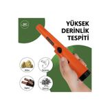 gaman Profesyonel El Tipi Metal Altın Dedektör Arama Su Geçirmez 360 Derece Sesli Titrşimli Uyarı + Pil Hediye