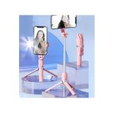 gaman S03 Led Işıklı Tripod Bluetooth Kumandalı Üçü Birarada Selfie Çubuğu Monopod ( PEMBE )