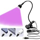 Gaman Siyah 3W Uv LED Tırnak Kurutucu Ultraviyole Esnek Klipsli Masa USB Jel Kurutma Klipsli Masa L