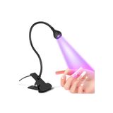 gaman Siyah 3W UV LED Tırnak Kurutucu Ultraviyole Esnek Klipsli Masa USB Jel Kurutma Klipsli Masa Lambası