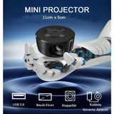 Gaman USB Kablolu Full Hd Mini Projektör - Mini Projeksiyon Cihazı - Siyah