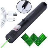 Gaman Yüksek Metal Kasa Yeşil Lazer Işaretçi Usb Şarjlı 5 Km Menzilli Laser Pointer - Siyah