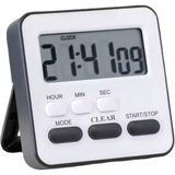 Gaman ZK-2206 Alarmlı Dijital Öğrenci Sınav Kronometresi 24 Saat Ileri ve Geri Sayım Kronometresi Saat / Alarm / Kronometre / Mıknatıslı - Beyaz - Siyah