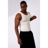 Gamaro Erkek Halter Yaka Penye Kaşkorse Fitted Kalıp Sporcu Likralı Atlet - 2XL - Ekru
