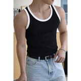 Gamaro Erkek Halter Yaka Penye Kaşkorse Fitted Kalıp Sporcu Likralı Atlet - XL - 0 Siyah