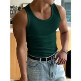 Gamaro Erkek Halter Yaka Penye Kaşkorse Fitted Kalıp Sporcu Likralı Atlet - Zümrüt