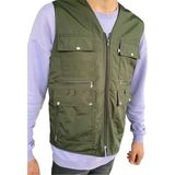Gambia Outdoor's Erkek Tümrenkler Yazlık Kumaş Avcı Yelek Çok Cepli Baba Büyük Beden Rahat Battal - 9XL - 301-Yeşil