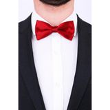 Gambocci Düz Hazır Bağlanmış Saten Papyon Kırmızı Standart