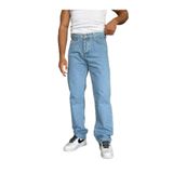 Gambocci Erkek Baggy Geniş Kalıp Uzun Geniş Yüksek Bel Kot Pantolon Buz Mavi 36