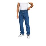 Gambocci Erkek Baggy Geniş Kalıp Uzun Geniş Yüksek Bel Kot Pantolon Lacivert 36