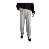 Gambocci Erkek Baggy Geniş Rahat Pileli Beli Lastikli Kumaş pantolon Gri XL