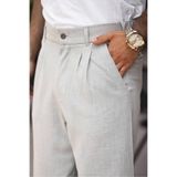 Gambocci Erkek Baggy Pileli Bol Kalıp Kumaş Pantolon gri S