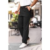 Gambocci Erkek Baggy Pileli Bol Kalıp Kumaş Pantolon siyah L
