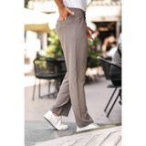 Gambocci Erkek Baggy Pileli Bol Kalıp Kumaş Pantolon vizon XL