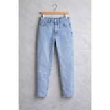 Gambocci Erkek Normal Bel Bilek Boy Kısa Paça Boyfriend Jeans Kot Pantolon - Kar Mavisi - 29