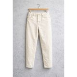 Gambocci Erkek Normal Bel Bilek Boy Kısa Paça Boyfriend Jeans Kot Pantolon - Krem - 32