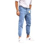 Gambocci Erkek Paça Lastikli Yüksek Bel Regular Fit Kot Pantolon Mavi 30
