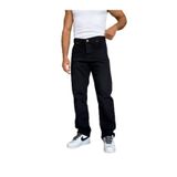 Gambocci Erkek Siyah Taşlamalı Baggy Fit Geniş Paça Uzun Kot Pantolon (Normal Bel) Siyah 33