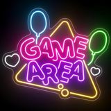 Game Area Neon Tabela Duvar Işığı, Renkli LED Dekor | Oyun Odası Dekoru, Çok Renkli Neon, Balon ve Kalp Motifi, Duvar Aydınlatması, LED Işıklı Tabela