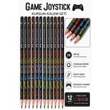 Game Joystick Kurşun Kalem 12 Adet Faber Castell Yuvarlak Gövdeli Siyah Kurşun Kalem Yumuşak Yazım Kolay Tutuş Kaliteli