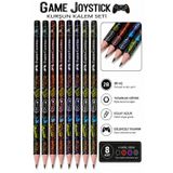 Game Joystick Kurşun Kalem 8 Adet Faber Castell Yuvarlak Gövdeli Siyah Kurşun Kalem Yumuşak Yazım Kolay Tutuş Kaliteli